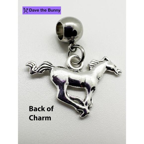 Horse Galloping Running Charm Necklace Pendant - Picture 3 of 7